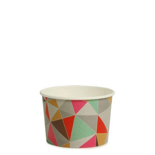 5oz Ice Cream Cups (Polygon Design) x 50 Pack